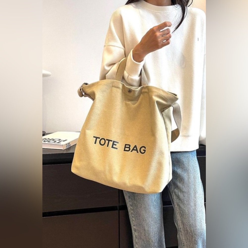 Nwt Minimalist Large Capacity Canvas Shoulder Tot… - image 1